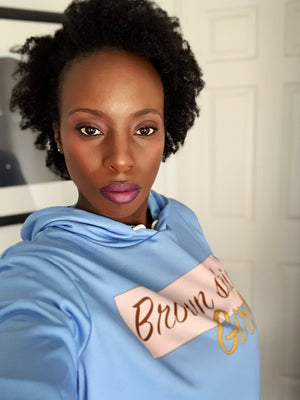 Brown skin girl Women's Cropped Hoodie - DMA Forever