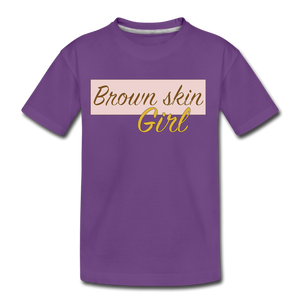 Brown skin girl: Toddler Premium T-Shirt (available in 14 colors) - purple